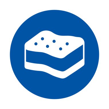 Bu basit simge, çeşitli alanlardaki hijyen ve temizliği sembolize eden, saf mavi arkaplana karşı bembeyaz bir sünger içerir. Temizlik kavramları için mükemmel.