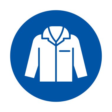 Bu grafik tasarım, mavi bir daireye sarılı basit bir beyaz pijama gömlek ikonunu içerir. Uyku giysisinde rahatlığı ve rahatlığı simgeler. Ev kıyafetleri ve günlük kıyafetlerle ilgili projeler için mükemmel..