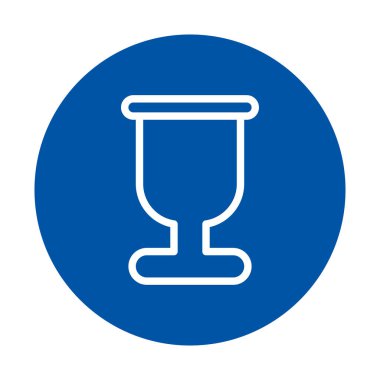 Bu resim, kırılgan nesneleri göstermek için ideal, camı temsil eden basit bir mavi ikona sahiptir. Paketleme, gönderme ve güvenlik etiketleri için mükemmel..