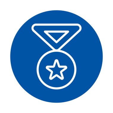 Bu resim, başarı ve tanınmayı sembolize eden mavi arka planda bir ödül madalyasının basit bir özetini içerir. Ödül veya olaylarla ilgili tasarımlarda kullanım için mükemmel.