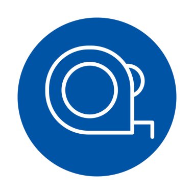 Bu basit mavi simge bir ölçüm bandını temsil ediyor, yapı ve tasarım için gerekli. Modern tasarımı çeşitli projeler için ölçü doğruluğu sergiliyor.