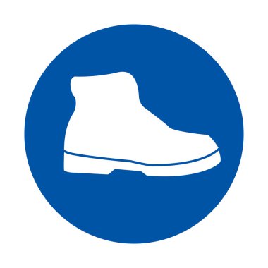 Bu grafik, canlı mavi arkaplana karşı basit, biçimlendirilmiş bir beyaz bot simgesini içerir. Moda ve ayakkabı tasarımları için ideal..