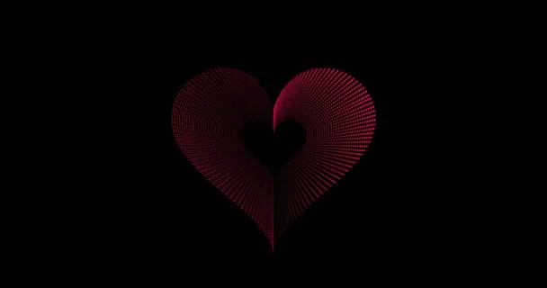 Coeur Cercles Rouges Sur Fond Noir Dci — Video