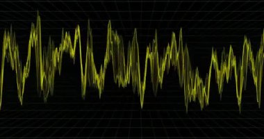 Grafik zamana karşı frekansı gösterir: 3b çizgiler4k Dci 17:9 ile siyah bir arka plan üzerinde güzel bir frekans grafiği
