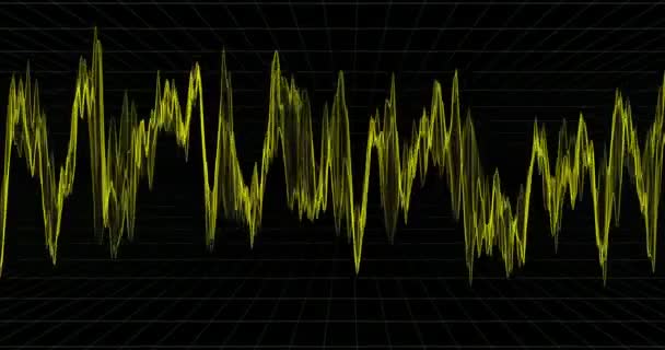 Graf Znázorňuje Frekvenci Čas Krásný Frekvenční Graf Černém Pozadí Linkami — Stock video
