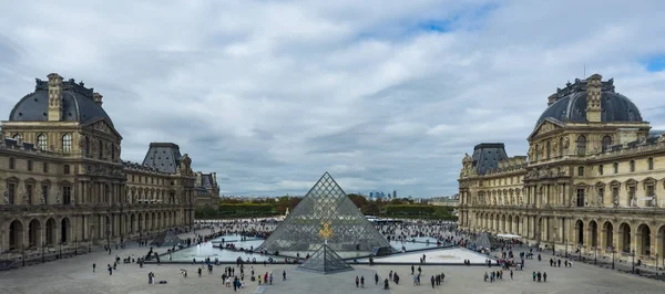 Paris France October 2018 Panorama Louvre One Largest Most Popular — Stock Photo, Image