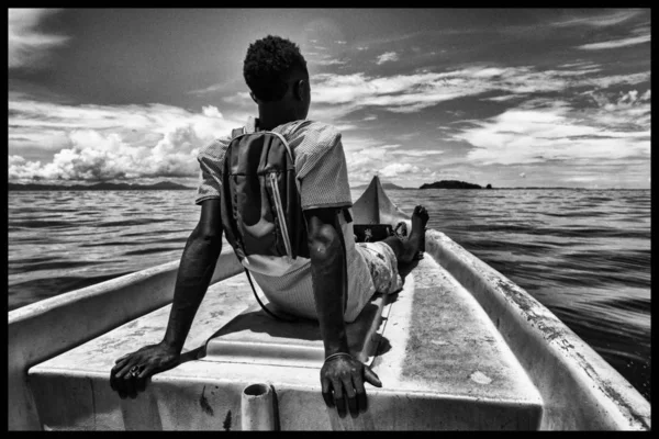 Gita Barca Isola Lontana Nell Oceano Indiano — Foto Stock