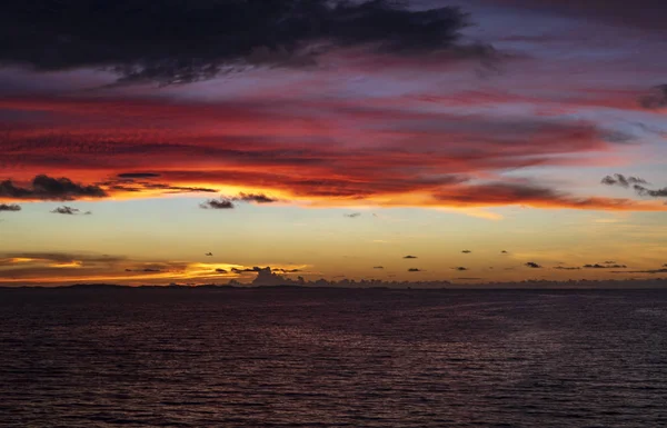 Puesta Sol Mar Noche Crucero Océano Índico — Foto de Stock