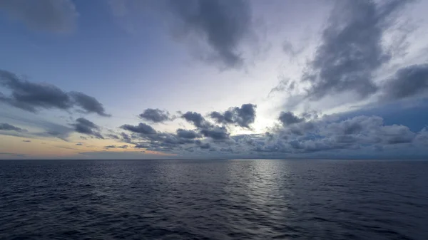 Tramonto Sul Mare Serata Crociera Nell Oceano Indiano — Foto Stock