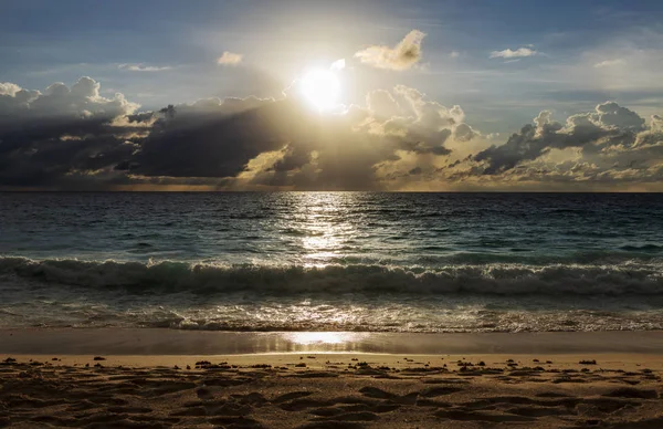 Tramonto Sull Oceano Indiano Seychelles — Foto Stock