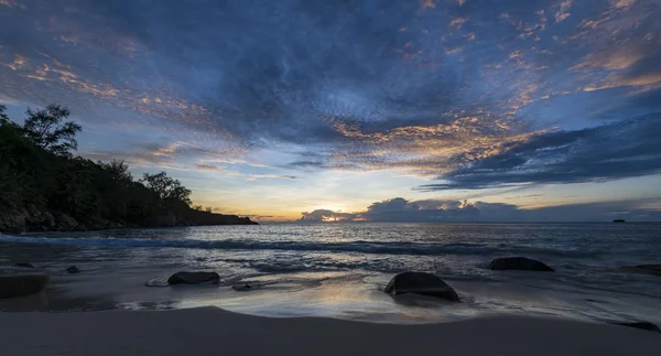 Puesta Sol Océano Índico Seychelles — Foto de Stock