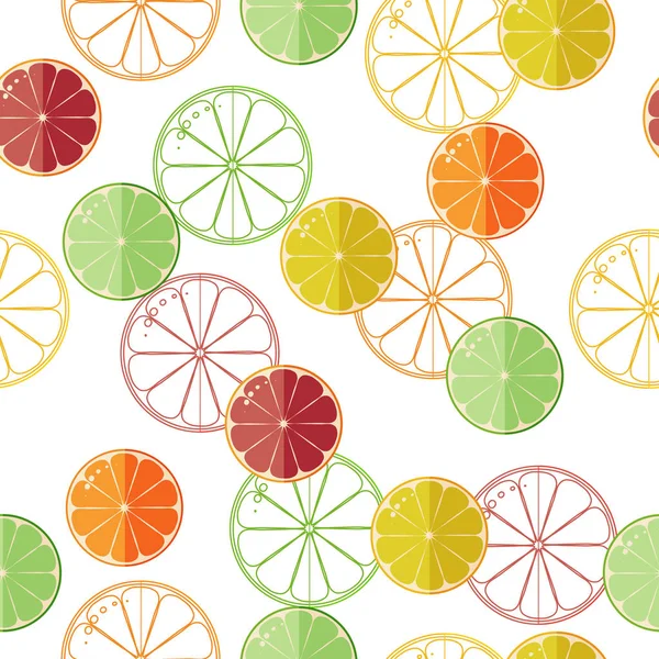 Fruits Confits Agrumes Brillants Citron Pamplemousse Orange Citron Vert Vecteur — Image vectorielle