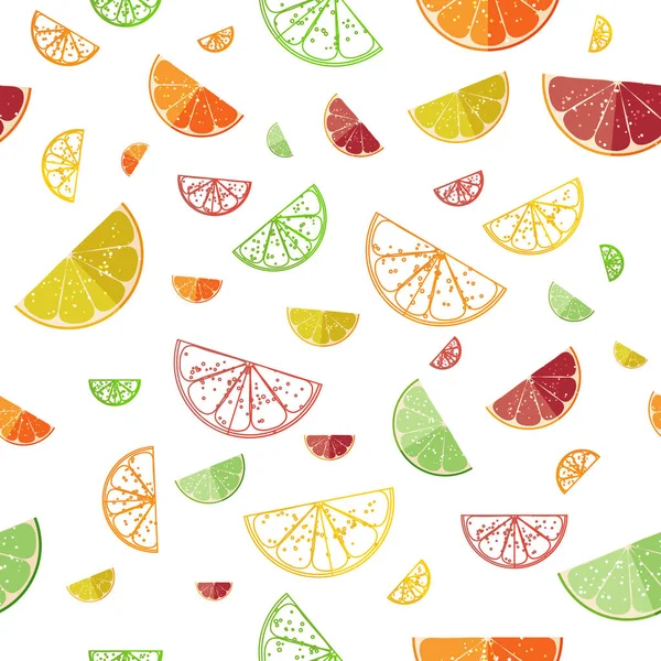 Fruits Confits Agrumes Brillants Citron Pamplemousse Orange Citron Vert Vecteur — Image vectorielle