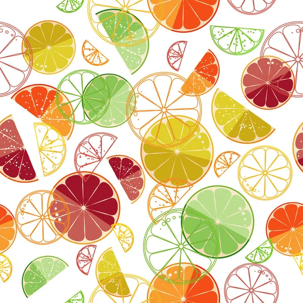 Candied Fruits Bright Citruses Lemon Grapefruit Orange Lime Vector — Stock Vector