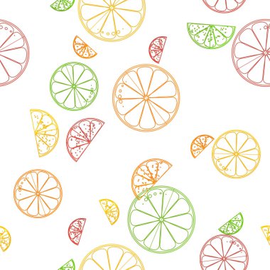 Meyve, parlak citruses, limon, greyfurt, turuncu, kireç, vektör