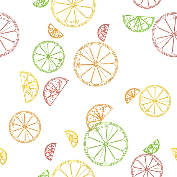 Meyve, parlak citruses, limon, greyfurt, turuncu, kireç, vektör