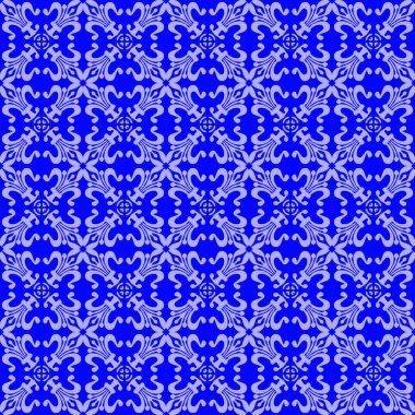 Openwork fantezi, dikişsiz desen, dantel mavi, vektör