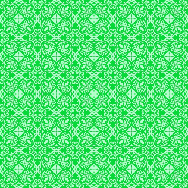 Ажурна Фантазія Безшовний Візерунок Мереживний Зелений Вектор — стоковий вектор