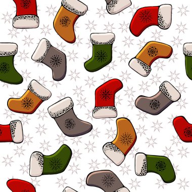 Noel ayakkabıları, yıldızlar, yeni yıl, vektör