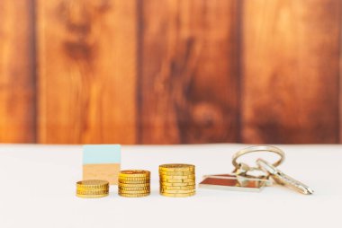 Yığın paraları ile renkli evler