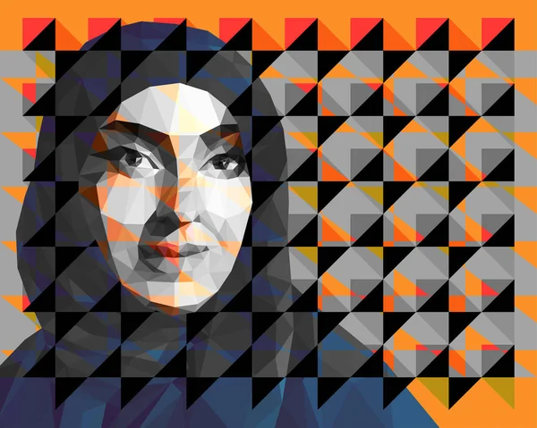 Hijab giyen bir Arap kadının portresi — Stok Vektör