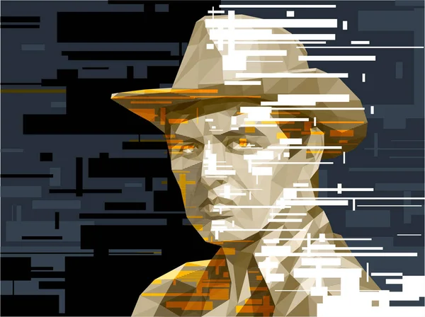 Un jeune homme dans un chapeau de cow-boy — Image vectorielle