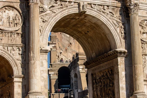 Rom Italien Symbolen För Staden Rom Colosseum Med Alla Dess — Stockfoto