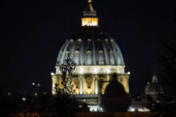 Rome Italië Een Februari Nachts Koepel Van Peter Naar Voren — Stockfoto