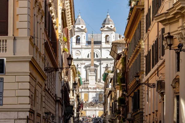 Рим Італія Condotti Background Trinit Dei Monti Знамениті Сходи Видом — стокове фото