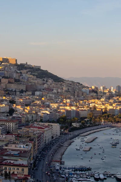 Napoli Talya Ağustos 2019 Napoli Körfezi Planda Castel Dell Ovo — Stok fotoğraf