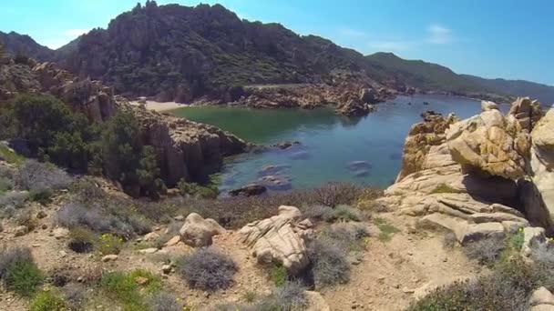 Cossi Bay Costa Paradiso Sardinia Island Italy Summer 2018 — Stock Video