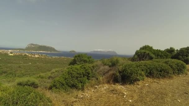 Краєвид Gofo Водоспадами Таволара Острова Сардинія — стокове відео