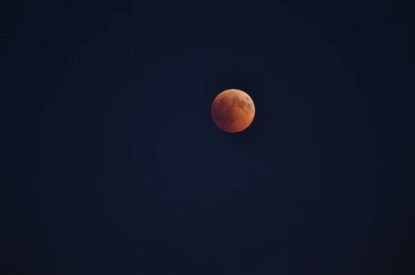 Fano Olaszország Nyári 2018 Red Moon Eclipse Hold — Stock Fotó