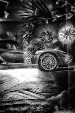 Porto Cervo, İtalya - 22 Ağustos 2018: spor otomobil Lamborghini Huracan Cabrio Lp 610-4 2014