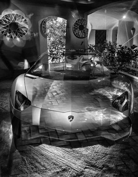 Porto Cervo Włochy 2018 Sierpnia Sports Car Lamborghini Huracan Cabrio — Zdjęcie stockowe