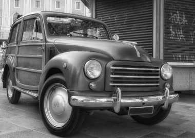 Ancona, İtalya - 23-2018 ayarla: fiat topolino belvedere eski araba