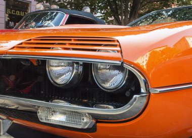 Ancona, İtalya - 23-2018 ayarla: Alfa Romeo Montreal 1976 eski araba