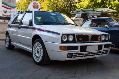 Ancona, İtalya - 23-2018 ayarla: Lancia Delta Integrale Martini eski araba