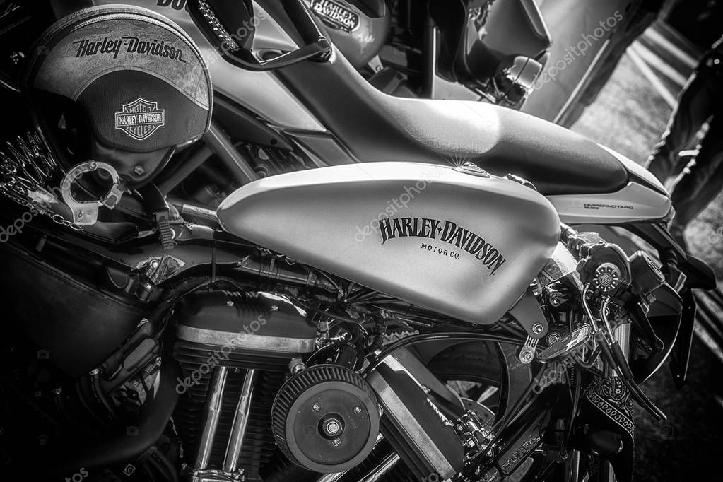 PESARO PORTO , ITALY - JUNE 13 - 2018 : HARLEY DAVIDSON IN BIKERS BEACH FEST PESARO