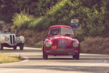 Pesaro Colle San Bartolo, İtalya - Mayıs 17-2018: Fiat 1100 S Mm Berlinetta 