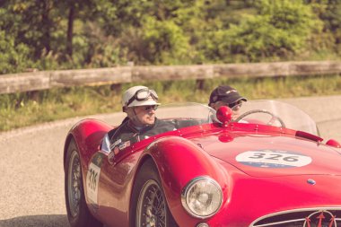 Maserati A6gcs/53 Fantuzzi 1954 ralli Mille Miglia eski bir yarış arabası 2018 ünlü İtalyan tarihi yarışı (1927-1957) 