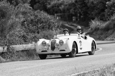 Jaguar Xk 120 Ots Se 1953 ralli Mille Miglia eski yarış arabası 2018 ünlü İtalyan tarihi yarış (1927-1957)