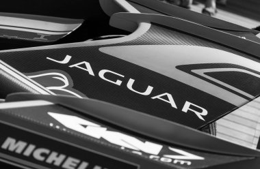 Porto Cervo, İtalya - 13 Ağustos 2019 : Spor otomobil Jaguar all-electric Fia Formula E