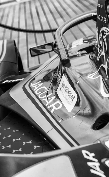 Porto Cervo Włochy Sierpień 2019 Samochód Sportowy Jaguar Wszystkie Elektryczne — Zdjęcie stockowe