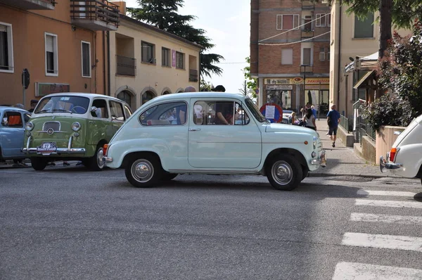 Pesaro Italia Luglio 2019 Vintage Car Fiat 600 Esposizione — Foto Stock