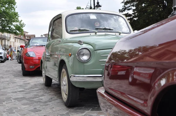 Pesaro Itália Julho 2019 Vintage Car Fiat 600 Esposição — Fotografia de Stock