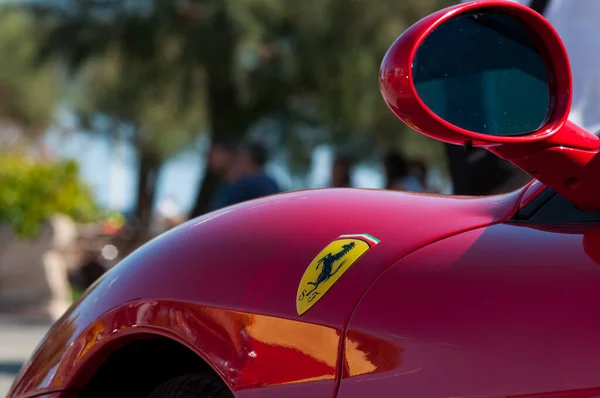 Pesaro Italië Set 2019 Classic Ferrari Logo Een Rode Carrosserie — Stockfoto