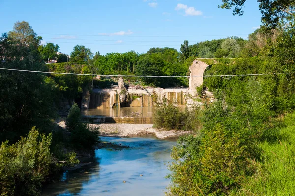 Ancien Pont Détruit Dans Village Talacchio Sur Région Des Marches — Photo