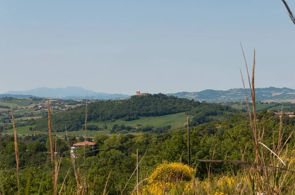 Paisagem Castelo Gradara Uma Fortaleza Medieval Localizada Cidade Gradara Marche — Fotografia de Stock