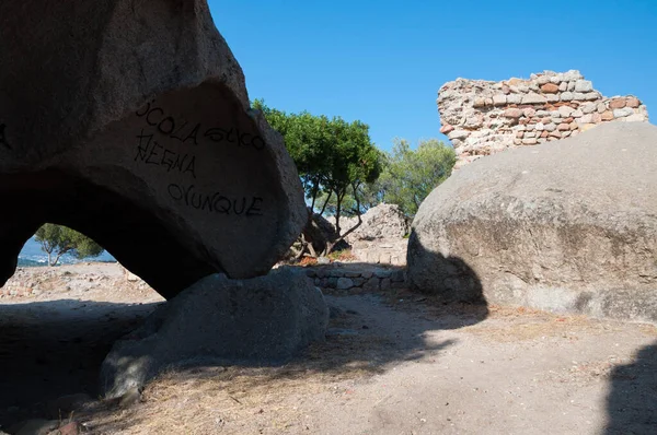 オルビア ペドルス城の古代中世の塔の風景 サルデーニャ イタリア — ストック写真